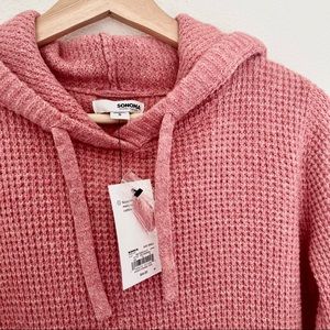 Waffle Knit Pullover Hoodie